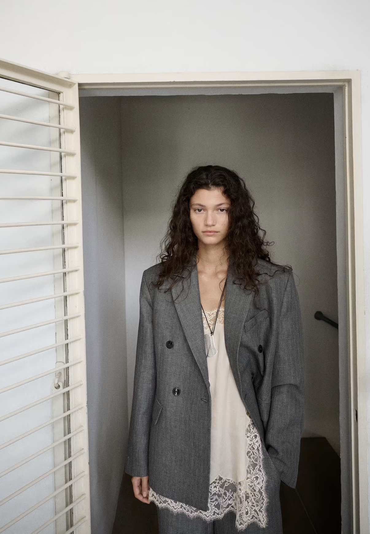 MANGO, Straight Linen Blend Blazer