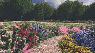 CG scattering tools; a flower bed