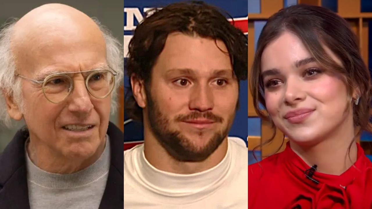 Larry David on Curb Your Enthusiasm, Josh Allen at a Buffalo Bills press conference and Hailee Steinfeld on Good Morning America.