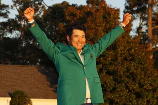 Hideki Matsuyama celebrates Masters win in Green Jacket