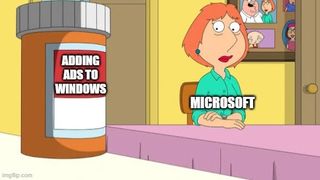 Windows 11 meme about ads
