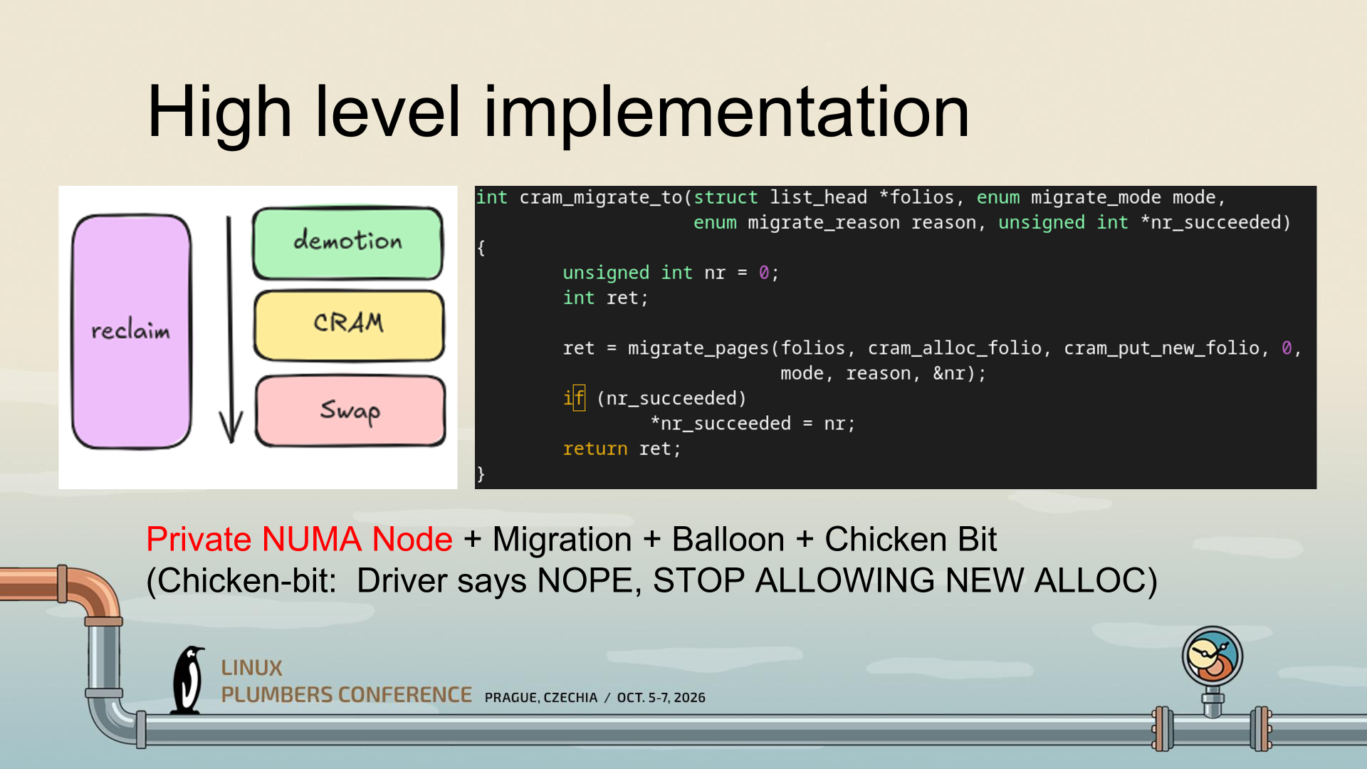 A slide illustrating a high-level view of the CRAM implementation proposed by Price.