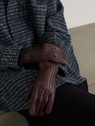 Stanilas Woven Leather Gloves