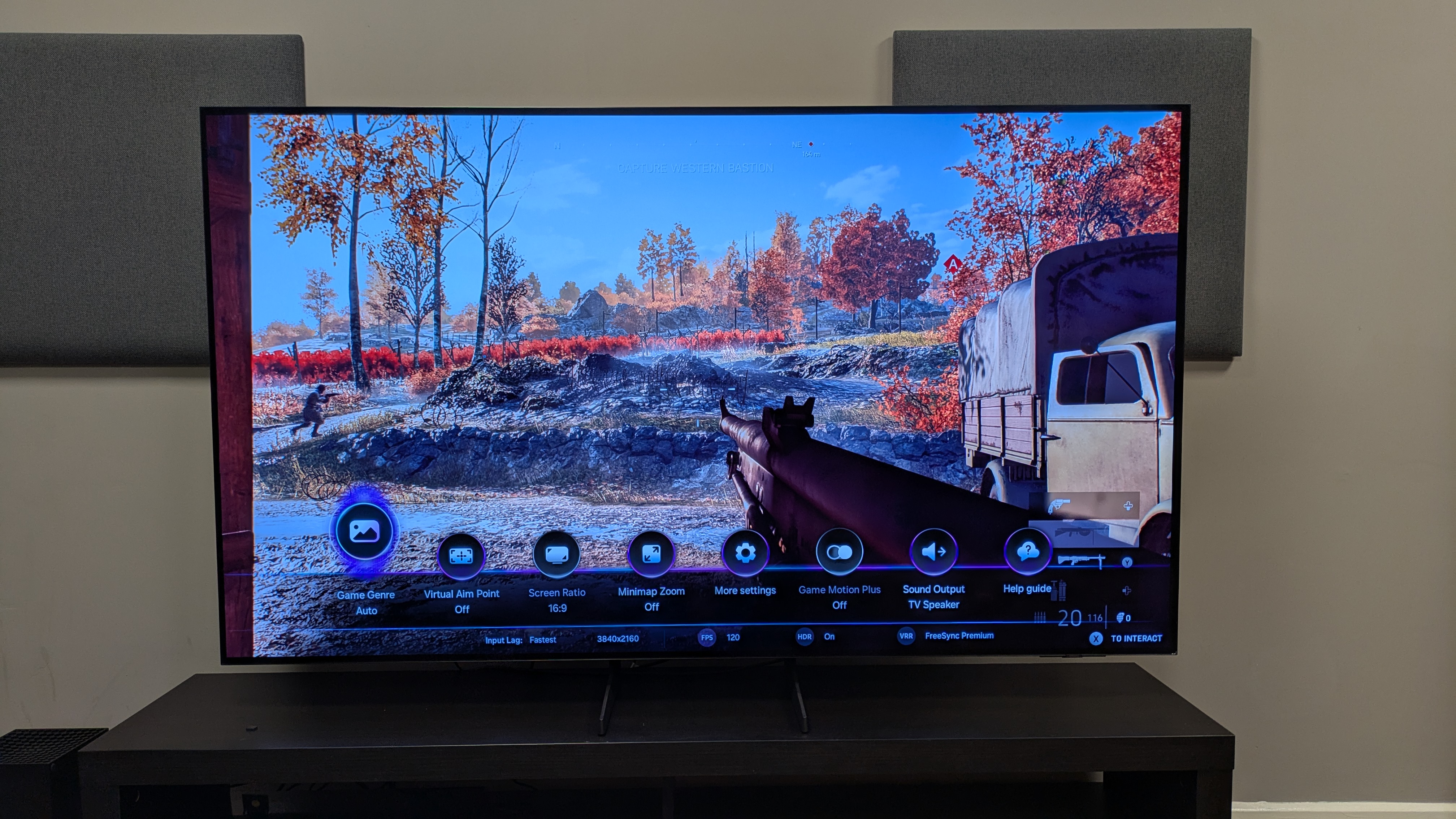Samsung S85F with Battlefield V on screen
