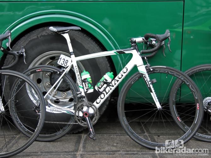 Europcar riders used several different Colnago frames at Ronde van Vlaanderen such as the company's endurance-focused CX-Zero, built with a softer ride and slightly longer head tube than usual