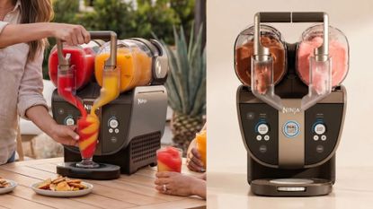 The Ninja Slushi Twist with frozen drinks around it, including the twist design