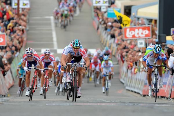It was an uphill drag race to the line