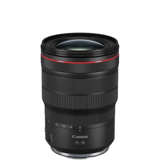 Canon RF 15-35mm f/2.8L IS USM lens on a white background