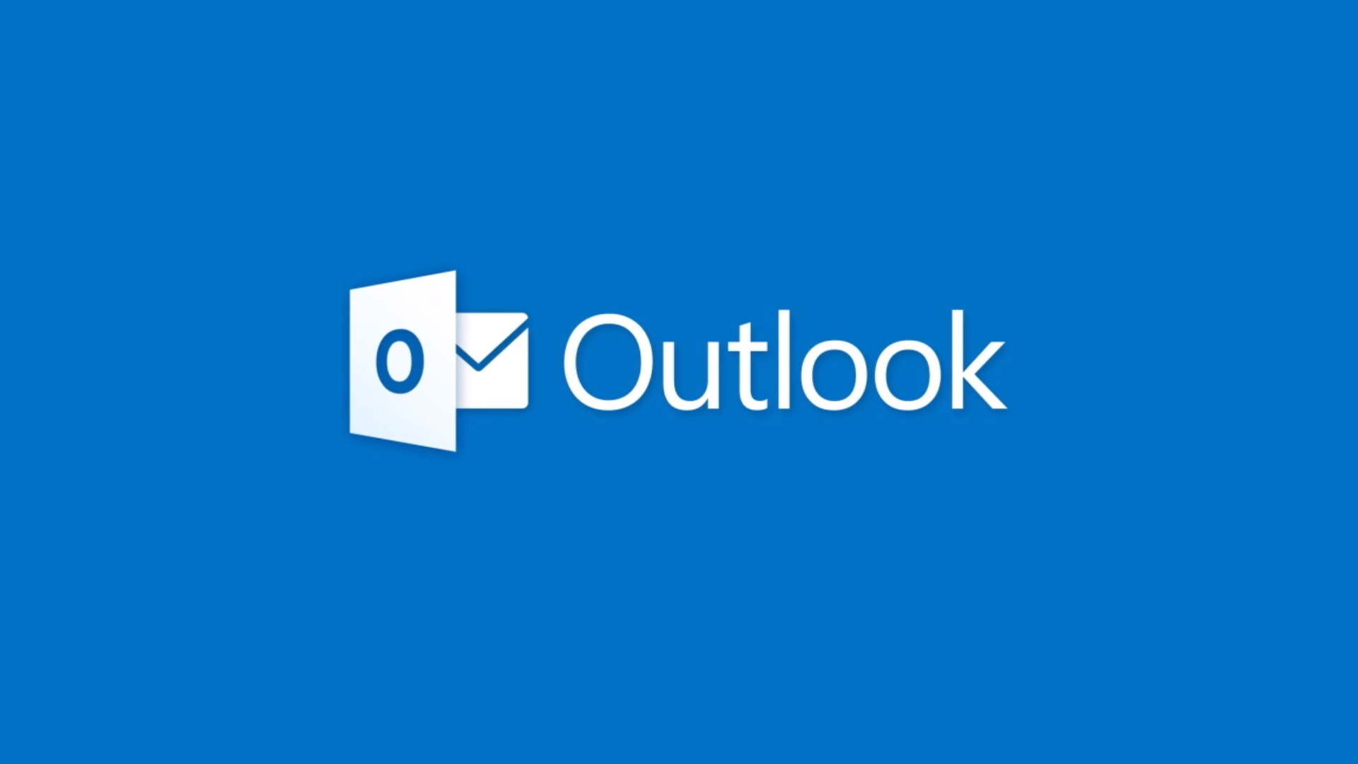 Logo Microsoft Outlook dengan latar belakang biru