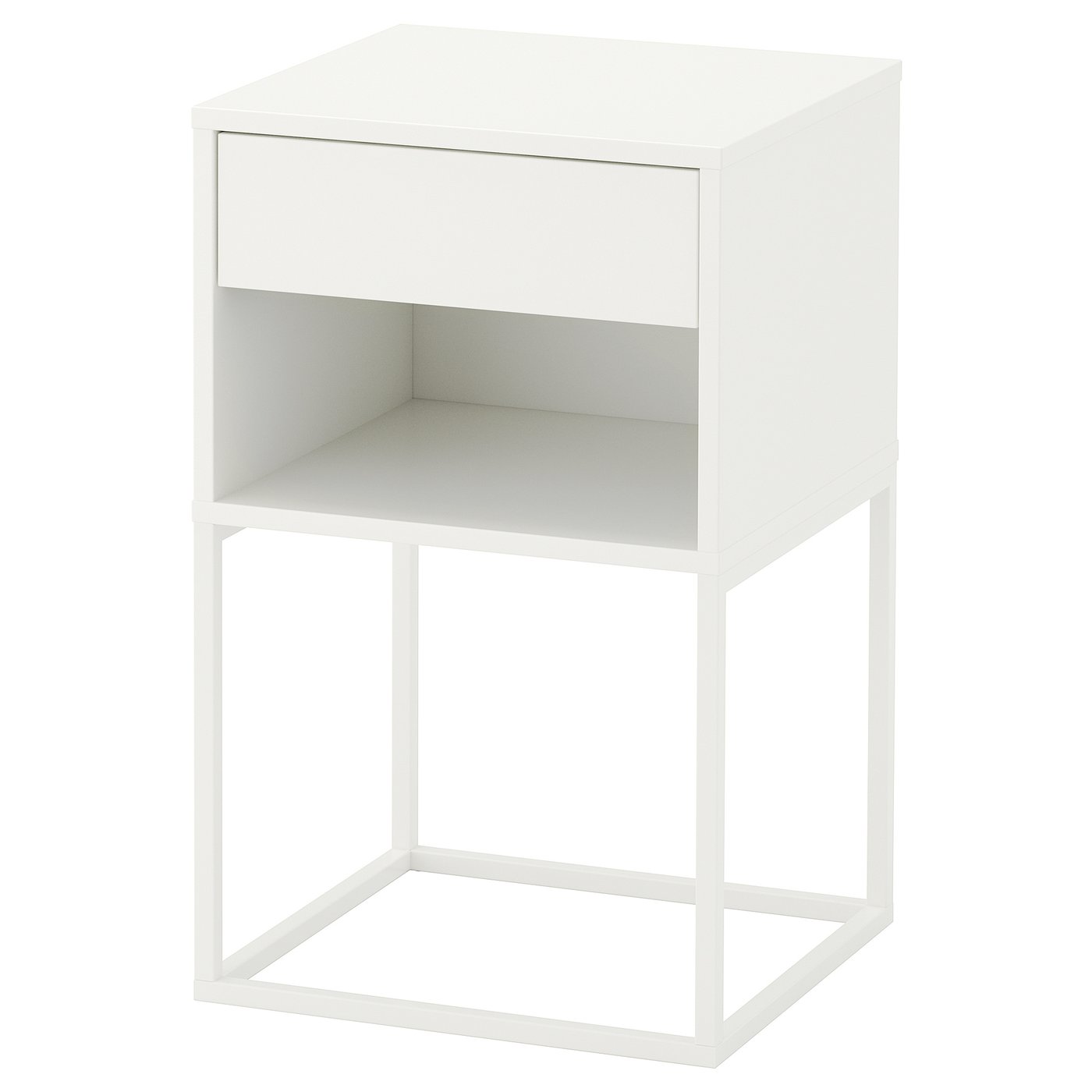 Vikhammer Bedside Table - White 40x39 Cm