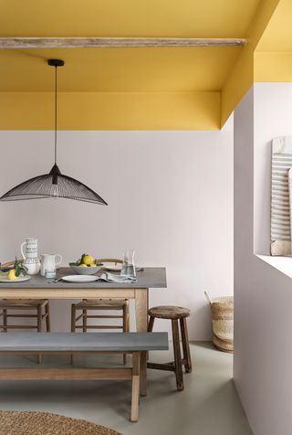 how to paint a ceiling yellow like the top of the walls