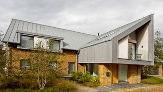 zinc cladding on contemporary self build