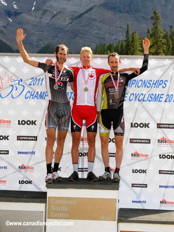 Elite men's podium: Geoff Kabush, Max Plaxton, Derek Zandstra