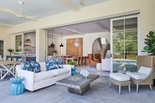 outdoor living room with sofas