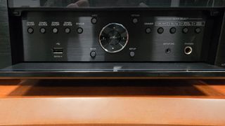 Denon AVC-X6800H close up of front panel controls