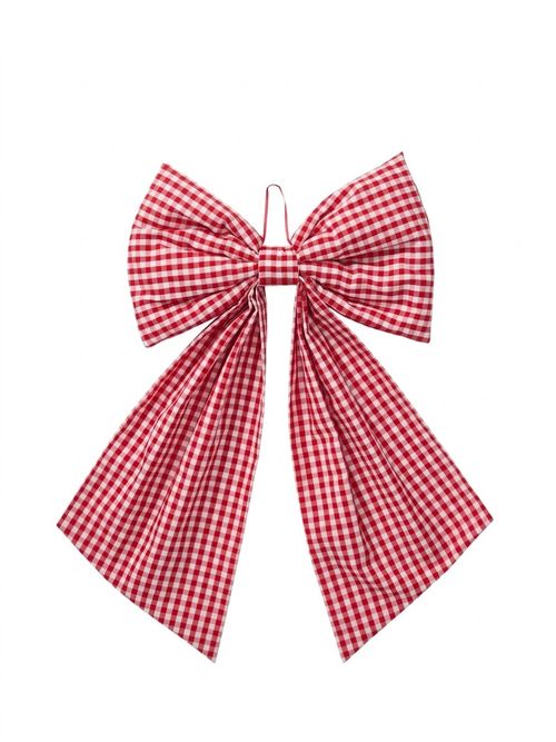 Red Gingham Bow Decoration 60cm
