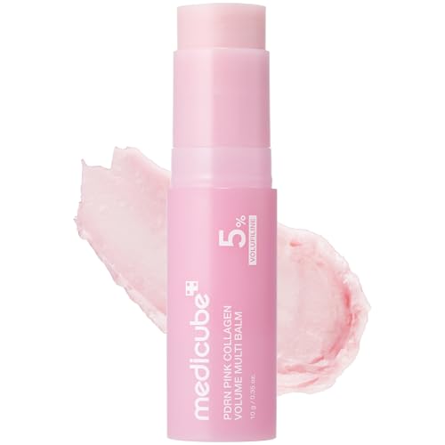 Medicube Pdrn Pink Collagen Volume Multi Balm Stick | Volufiline, Pdrn, Nad, Collagen | Face &amp;amp; Body Balm for Under-Eyes, Neck, Forehead, Smile Lines, Lips | Plumping, Radiance, Line Care | K-Beauty