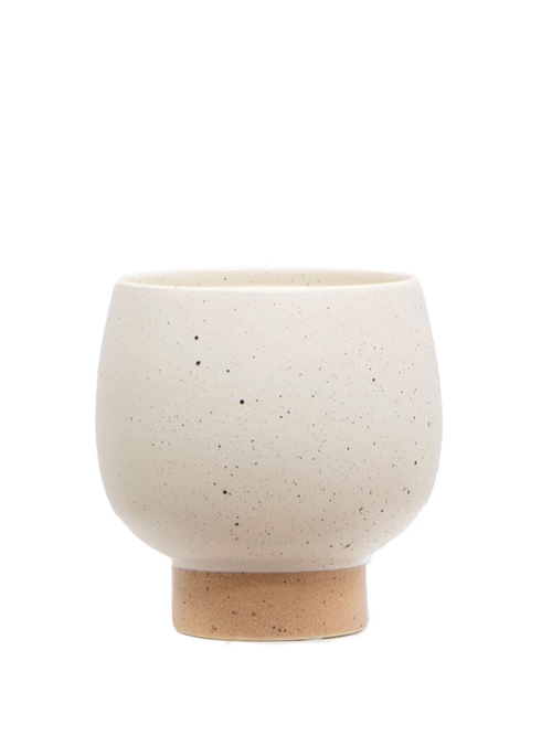 Small Indoor Speckle Cream Ceramic Planter