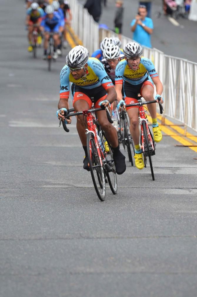 Team SmartStop p/b Mountain Khakis were active in the final round of Speed Week at Sandy Springs