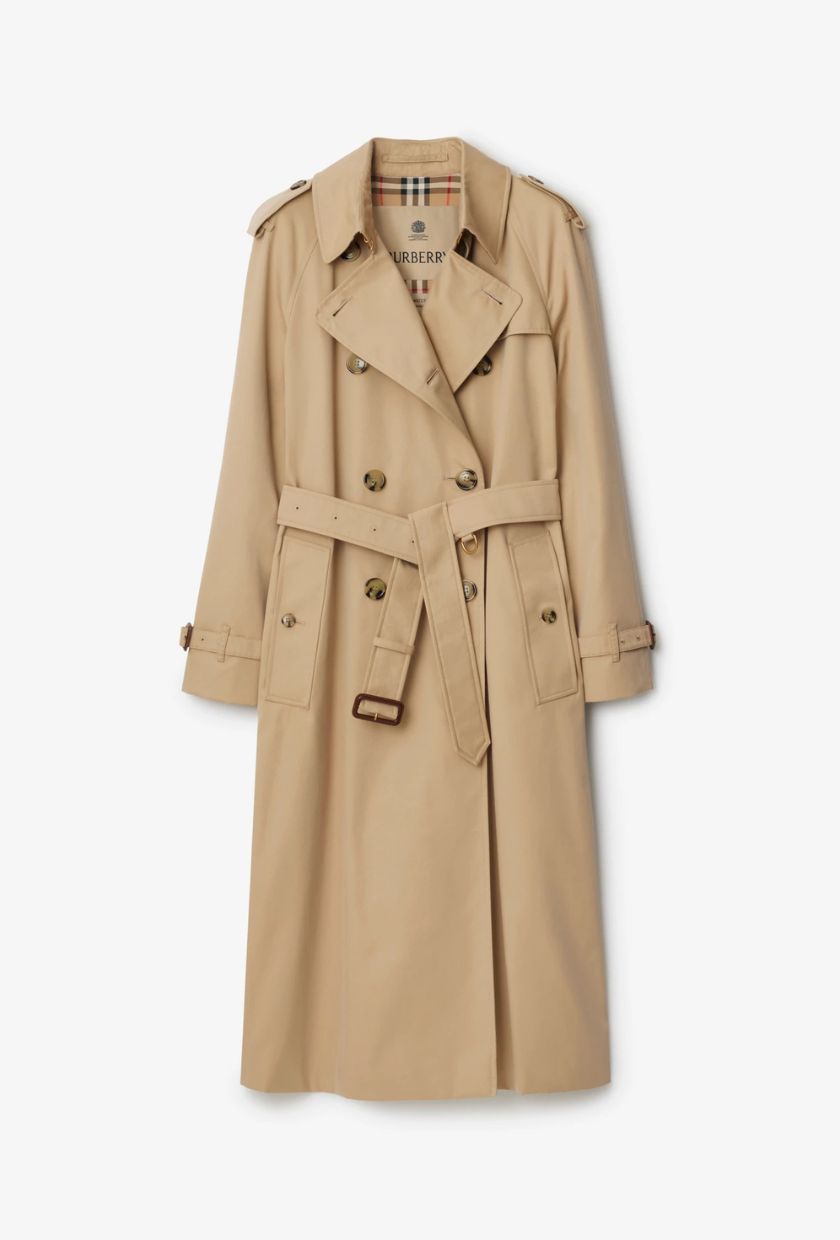 Long Waterloo Heritage Trench Coat in Honey Beige - Women, Cotton Gabardine | Burberry&amp;reg; Official
