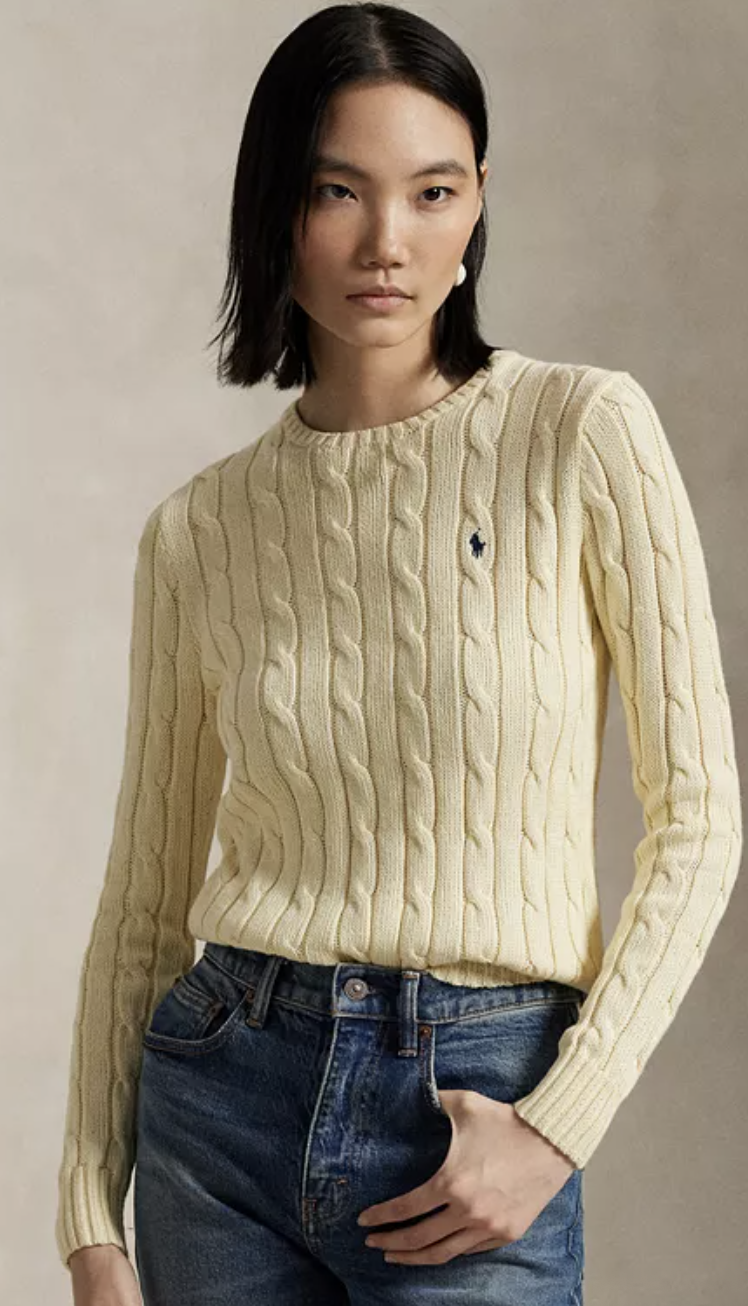 Ralph Lauren, Women's Cable-Knit Cotton Crewneck Sweater