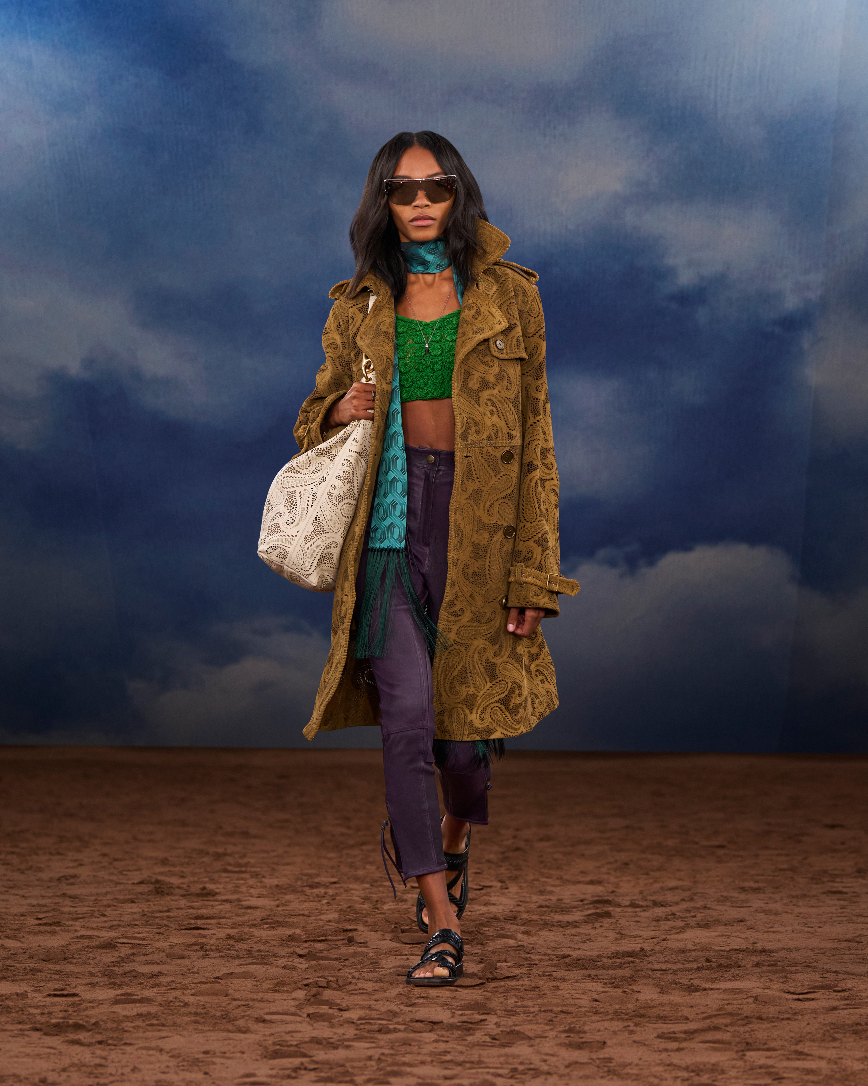 Burberry S/S 26, long skinny scarves