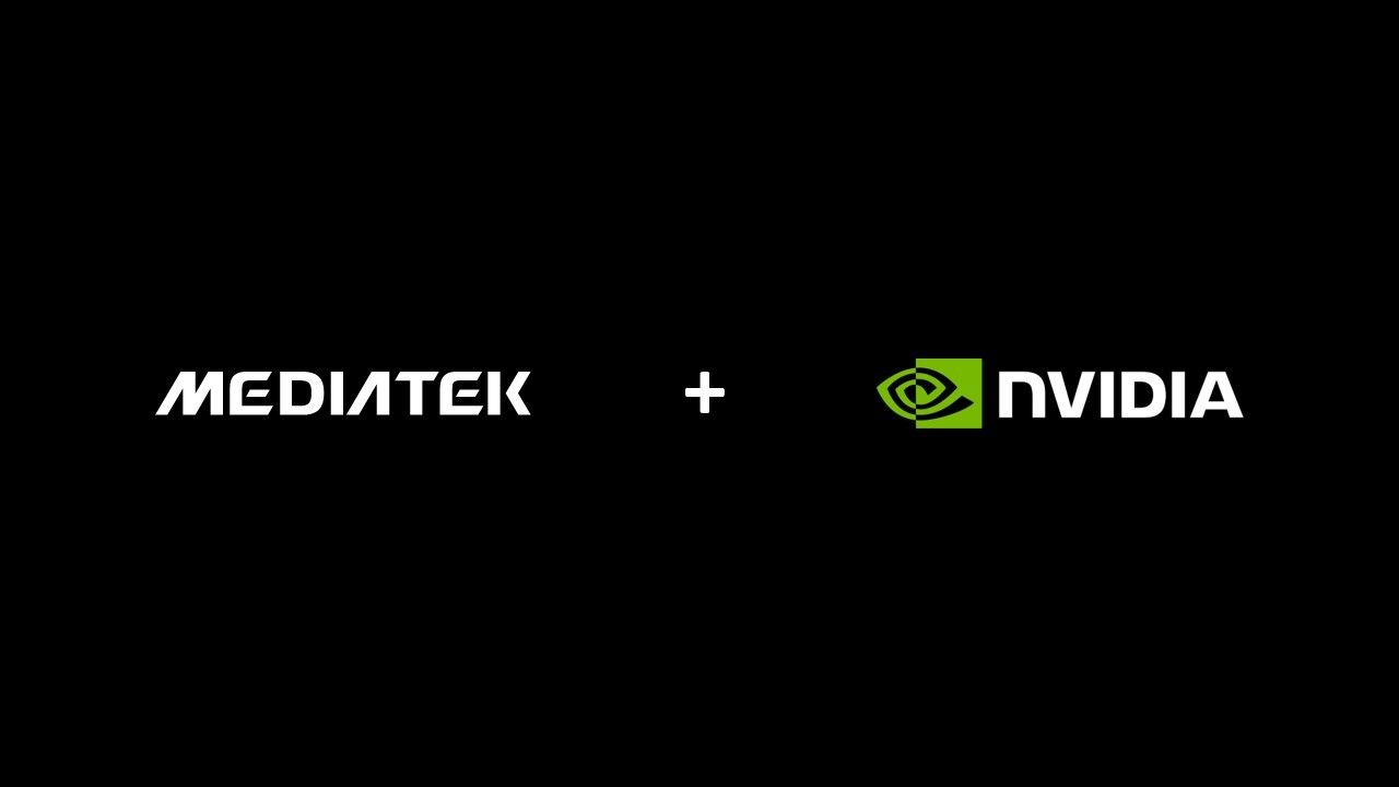 Nvidia and mediatek logos on a black background