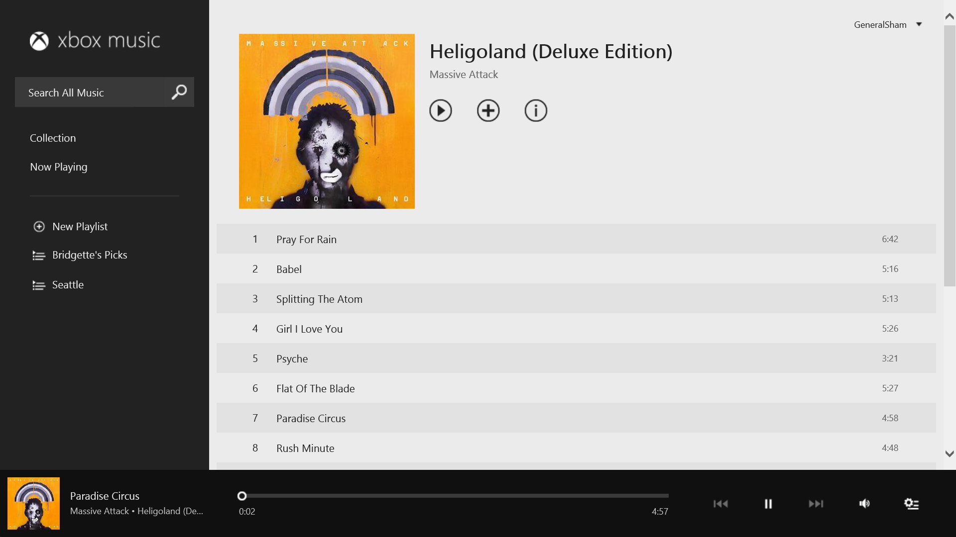 Xbox Music Screen