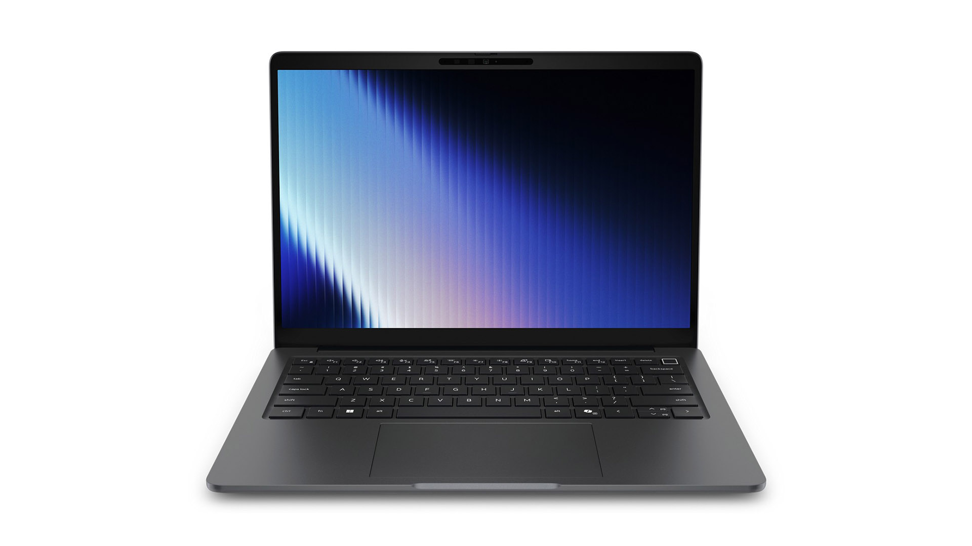 A Dell Pro laptop open on a white background