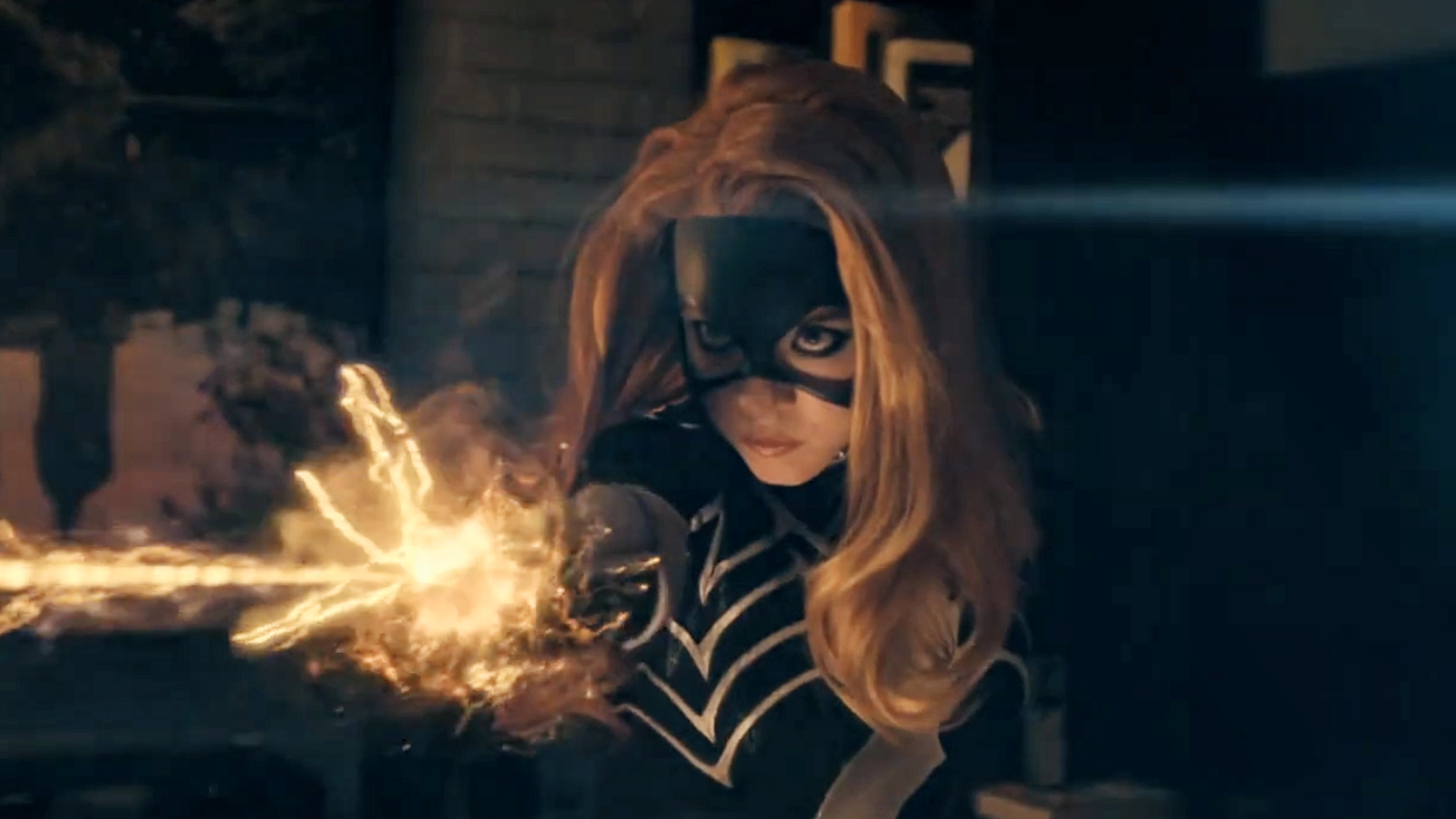 Sydney Sweeney dressed in a Black-and-White Spider-Woman-type suit from Madame Web (2024).