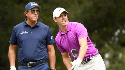 Phil Mickelson and Rory McIlroy in the 2022 Zozo Championship at Sherwood