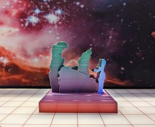 A 3D printed model of the Pillars of Creation in the Eagle Nebula in the Serpens constellation. Model by A. F. McLeod, J. E. Dale, A. Ginsburg, B. Ercolano, M. Gritschneder, S. Ramsay, and L. Testi, ESO/Hubble.