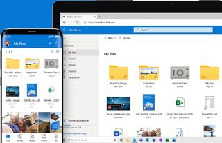 Microsoft OneDrive's web and mobile interfaces. A provider with fantastic collaboration features.