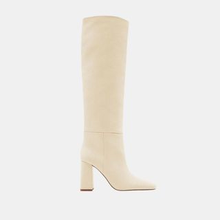 Zara cream knee high boots