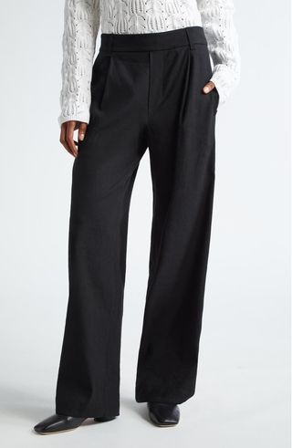 Straight Leg Linen Blend Pull-On Pants