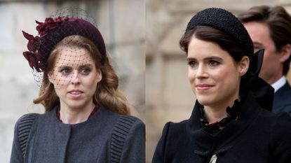 Princess Beatrice and Princess Eugenie at Prince Philip's memorial