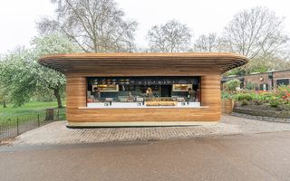 London’s Royal Parks kiosks series showing the one at marlborough gate