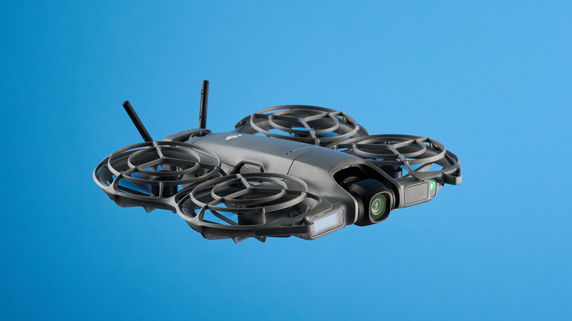 A dark gray DJI Neo 2 camera drone