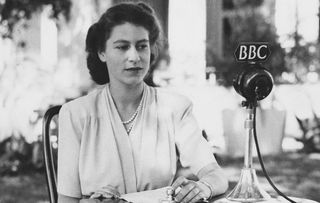 Princess Elizabeth at the microphone