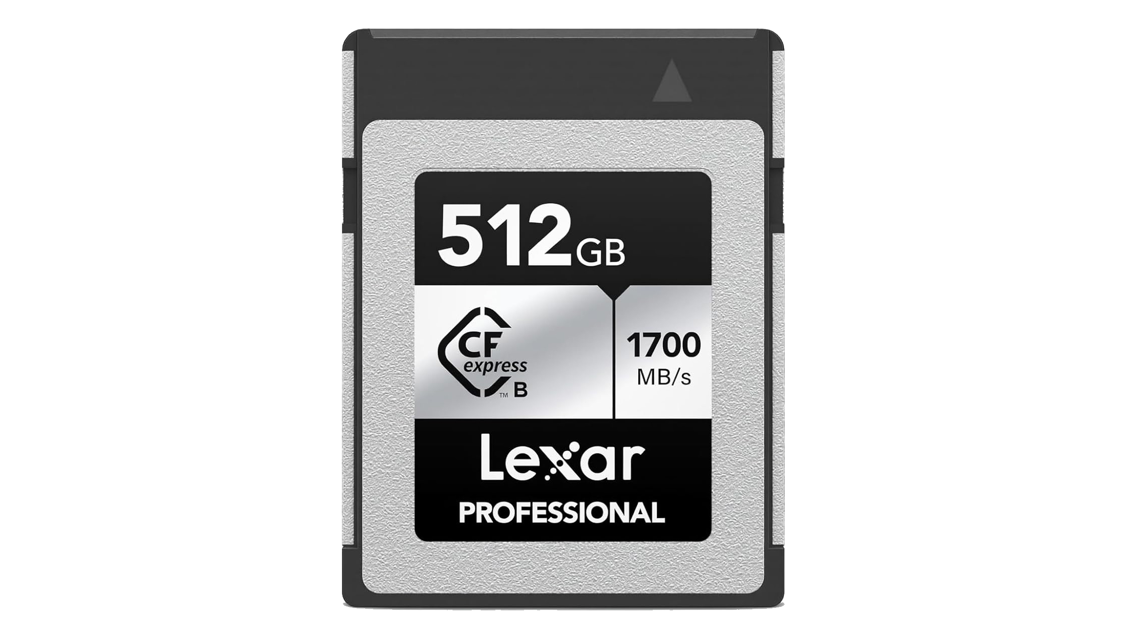 Lexar 512GB Professional Silver SE CFexpress Type B against a white background
