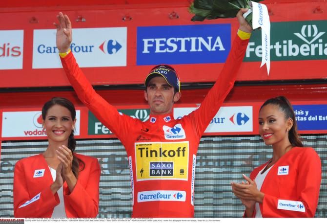Alberto Contador (Tinkoff-Saxo) win to the stage to all but secure his third Vuelta win