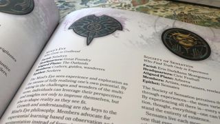 A closer look at the pages of Planescape: Adventures in the Multiverse