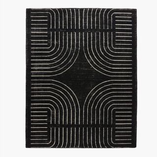 Asti Hand-Tufted Black and White New Zealand Wool Area Rug 8'x10' Save to FavoritesAsti Hand-Tufted Black and White New Zealand Wool Area Rug 8'x10'