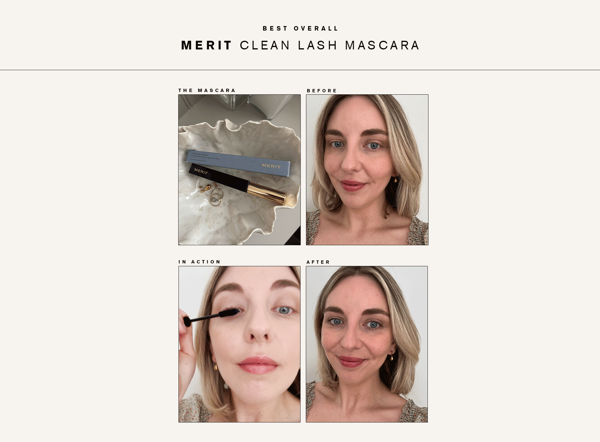 Deputy editor Maxine Eggenberger testing the Merit Clean Lash mascara