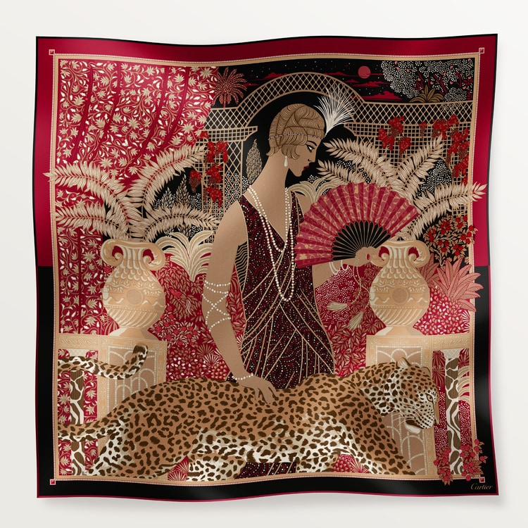 90 Scarf, Woman With a Panther