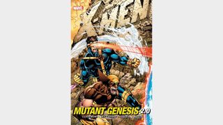 Cyclops blasts an unseen foe while Wolverine prepares to strike on the cover for X-Men: Mutant Genesis.