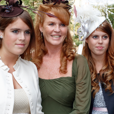 Princess Eugenie, Sarah Ferguson, Duchess of York and Princess Beatrice attend the wedding of Louis Buckworth and Chloe Delevingne at St Paul's Church, Knightsbridge on September 7, 2007 in London, England.
