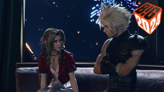 Final Fantasy 7 Rebirth screenshot showing Cloud in conversation 