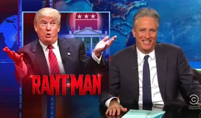 Jon Stewart mocks Donald Trump, blames the GOP for its Trump problem