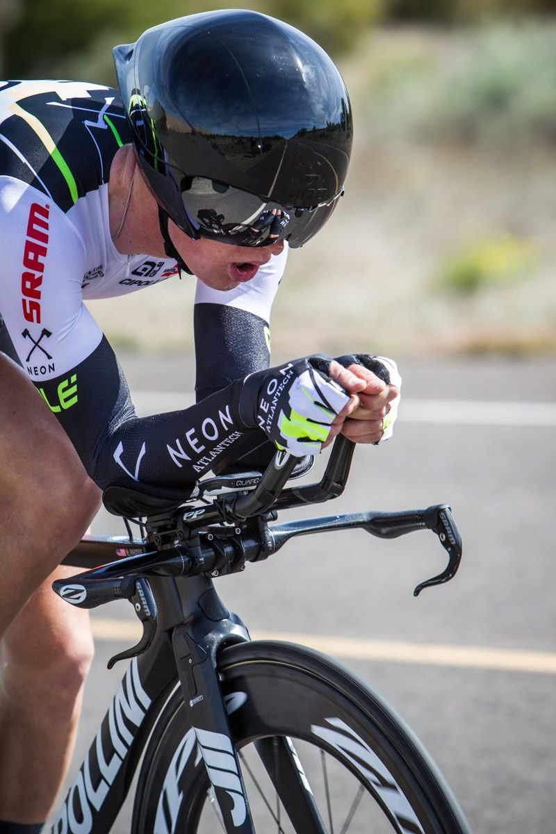 Greg Daniel (Axeon) tucked in on his way to fifth place.